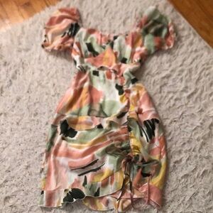Floral Puff Sleeve Mini Summer Dress